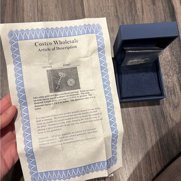 Costco Jewelry - Costco White Gold and Diamond Floral Earrings